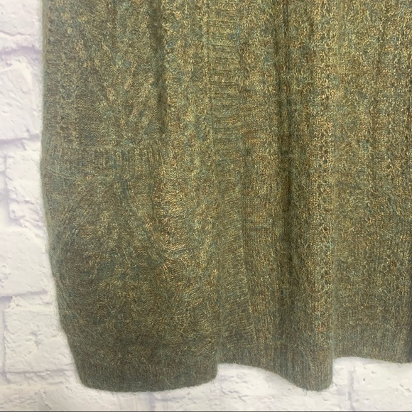 Peruvian Connection Marled Green Baby Alpaca And Cotton Sleeveless Cardigan - Picture 9 of 15